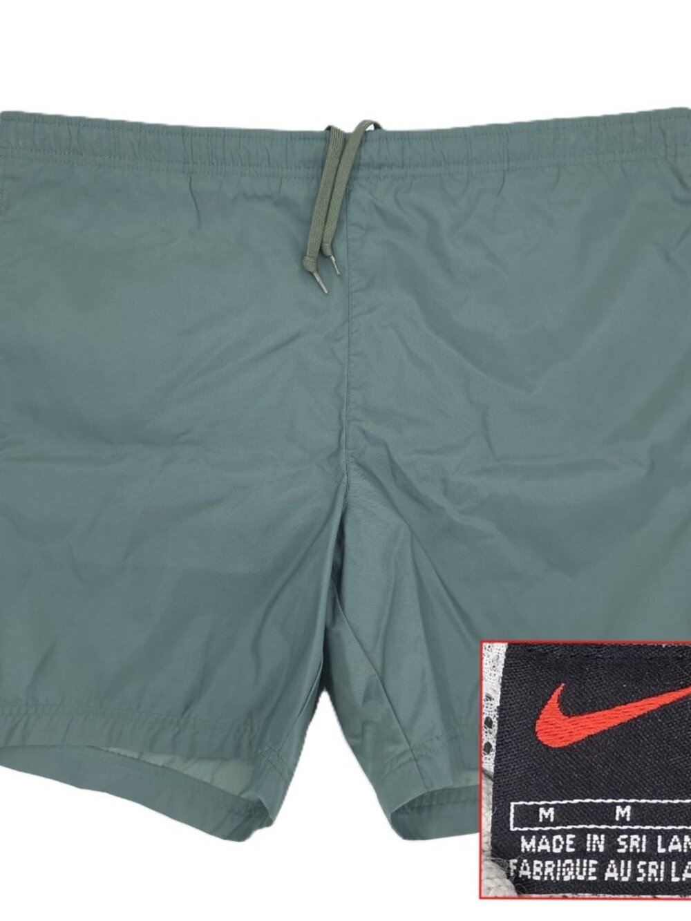 Vintage Nike Swim Trunks Shorts Mens Medium Green 6.5" Inseam Nylon 90s Y2K